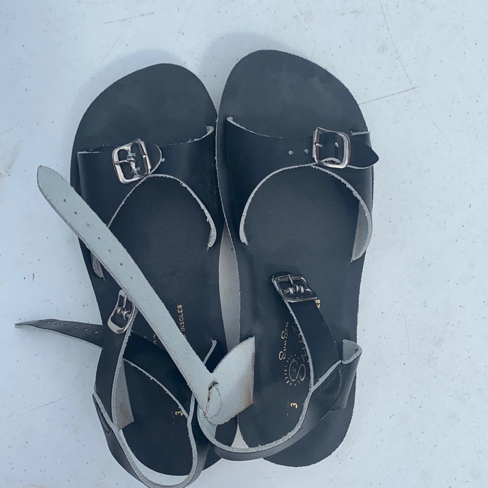 Black Sun Sand Surfer leather sandals